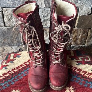 Bo's & Co Holden Red Leather Boots Size 37